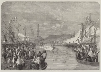 A guerra, chegada do imperador Napoleão no porto de Gênova